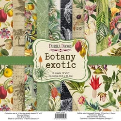 10 papiers scrapbooking 30 x 30 cm FABRIKA DECORU BOTANY EXOTIC