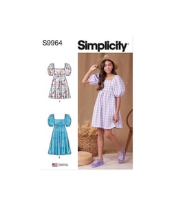 Patron Simplicity 9964 - Robe pour fille taille n°FR 7-14