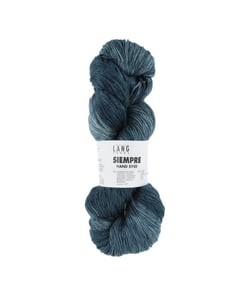Pelote de coton et cupro (soie végane) à tricoter SIEMPRE - Lang Yarns 88 Bleu