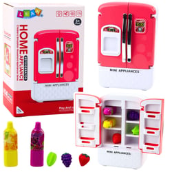 Réfrigérateur Jouet Pour Enfants Avec Fruits Jus Lumières Sons Rose