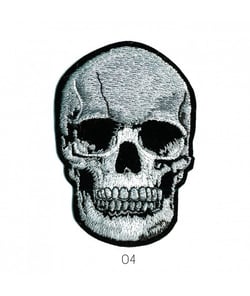 Ecussons Thermocollant Tête de mort 8,2 X 5,5 cm - Mediac Gris
