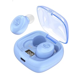Ecouteurs Bluetooth Rose Avec Affichage Digital Et Boîtier De Charge Magnétique Bleu YONIS