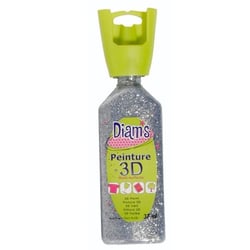 Peinture 3D multisurface 74 ml - Argenté à paillettes