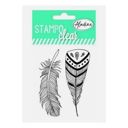 Tampon transparent scrapbooking Aladine PLUMES