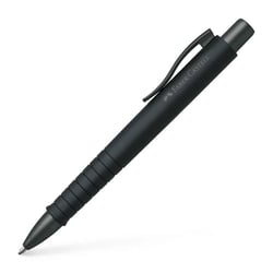 Stylo à bille - Noir - Encre bleue - Pointe moyenne - Grip - Rétractable - Faber-castell - Poly Ball