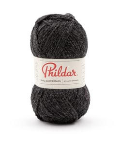 Pelote de laine à tricoter SUPER BABY - 25GR - Phildar - certifié Oeko-Tex Anthracite chiné