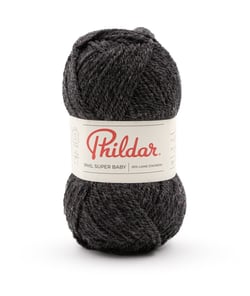 Pelote de laine à tricoter SUPER BABY - 25GR - Phildar - certifié Oeko-Tex Anthracite chiné