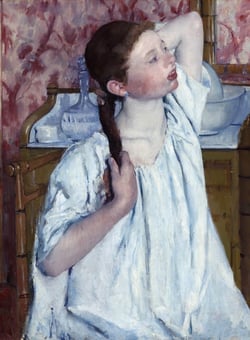 Puzzle 2000 pièces - Mary Cassatt : Portrait Féminin Coiffant ses Cheveux, 1886 - Grafika