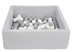 Piscine à balles pour enfant, 90x90 cm, Aire de jeu + 150 balles blanc,gris - Velinda