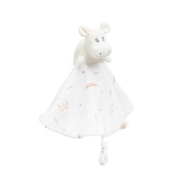 Doudou mouchoir rond en mousseline de coton - modèle Hippo - Trois Kilos Sept