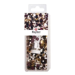 Mix paillettes, perles en verre et fil, 90g Mix et fil 50mx0,3mm
