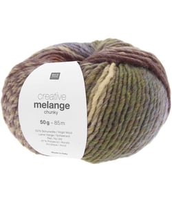 Pelote de laine à tricoter CREATIVE MELANGE CHUNKY - Rico Design 75 Vert