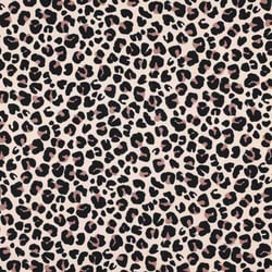 Tissu Jersey stretch Onyxa léopard Noirs sur fond Beige - Au mètre