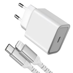 Force Power Chargeur Secteur 30W Power Delivery + Câble USB C/Lightning Blanc