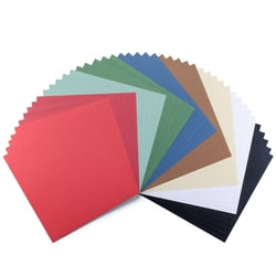 Carton en lin Florence - 45 feuilles - Couleurs Noël - 30,5 x 30,5 cm - 250 g/m²