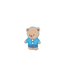 Carte de 3 boutons Ourson blanc 15mm - Union Knopf Bleu