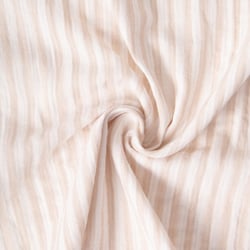 Tissu Double gaze de Coton Gipsy Rayé Crème sur fond Blanc cassé
