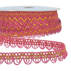 Bobine 25m Galon robe fil métallisé Fuchsia 14mm