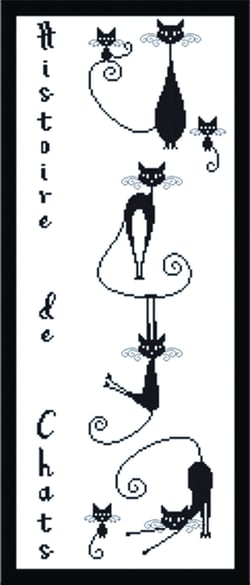 Kit Canevas Tableau Histoire de Chats