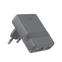 Force Power Chargeur Secteur 30W Double Port USB-A / USB-C Power Delivery L Shape Compact Gris