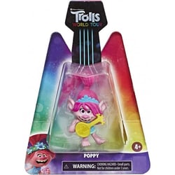 Les trolls 2 la tournée mondiale : poppy avec accessoire - figurine 8 cm - dessin anime - hasbro 44025