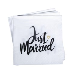 Rayher - Serviette Just married 33 cm 20 pièces