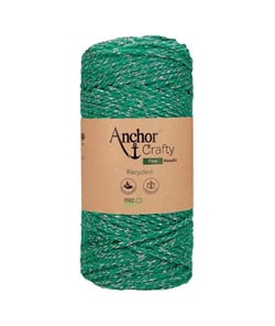 Corde de Coton Recyclé Macramé Anchor Crafty Fine Metallic - 250gr - Anchor Vert
