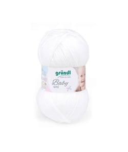 Fil layette à tricoter BABY UNI - Grundl - certifiée Oeko-Tex 01 Blanc