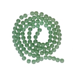 Fil de 95 perles ronde de verre transparent mat givré 8 mm fabrication bijoux VERT PALE
