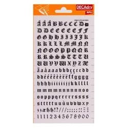 Lettres alphabet et Chiffres Transfert Noir 8mm Police gothique