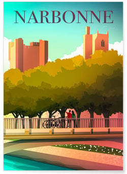 Affiche ville Narbonne | A3 : 29,7x42cm