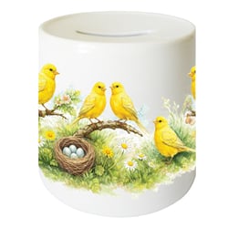 Tirelire Canaris en céramique D9,5 cm