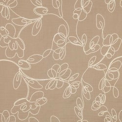 Tissu Double gaze blanc Ecloria sur fond Beige - Au mètre