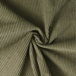 Tissu Velours d'ameublement côtelé Emy uni Vert kaki