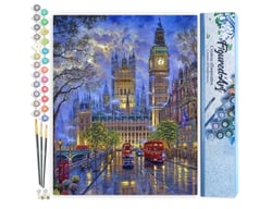 Peinture par Numéro Figured'Art - Londres dans la Pénombre - Kit de Loisir Créatif DIY Numéro d'Art Complet - 40x50cm sans châssis en bois