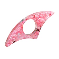 Bague de lecture en résine forme pétale-arc rose