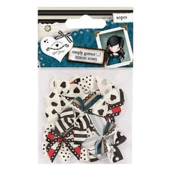 20 mini noeux en tissu pour scrapbooking et couture SIMPLY GORJUSS 201