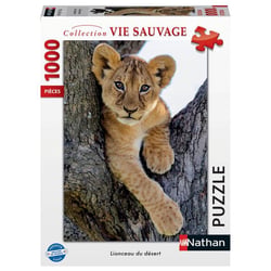 Puzzle 2D 1000 pièces - Lionceau du désert - NATHAN