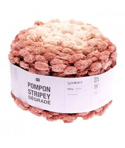 Fil à tricoter Pompon Stripey Dégradé 400GR - Rico Design 007 Poudre