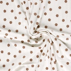 Tissu Jersey 100% Coton ajouré Baby petites fleurs sur fond Ecru