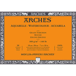 Bloc - Aquarelle - 18x26cm - Grain torchon - 20 feuilles - 300g - Arches