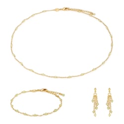 Collier, bracelet et boucles d'oreilles Elyssa en pierres Péridot - Sloya