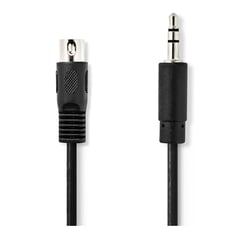 Nedis Câble Audio DIN 5 Broches Mâle vers Jack 3,5 mm Mâle 1m Noir