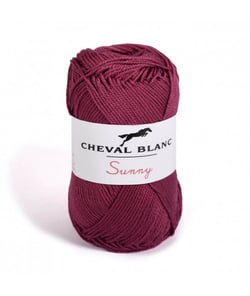 Pelote de coton à tricoter SUNNY UNI - Cheval blanc - PPSC 153 Violet