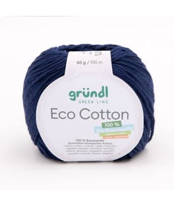 Pelote de coton organique ECO COTTON - Gründl 16 Bleu