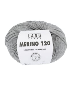 Pelote de laine à tricoter MERINO 120 - Lang Yarns Gris (324)