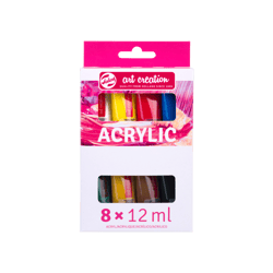 Peinture acrylique - 8 tubes - 12 ml - Assortiment couleurs - Art Creation