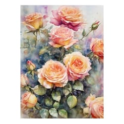 1 feuille de papier de riz 21 x 29,7 cm AB Studio ROSE ORANGE FLEUR 5301