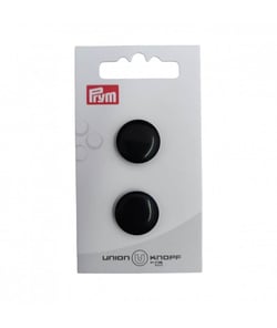 Carte de 2 boutons Rond en polyester à queue 18mm - Prym Noir