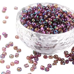 1000 perles de rocaille multicolore violet bleu vert ø 2 mm 12/0 - création bijoux